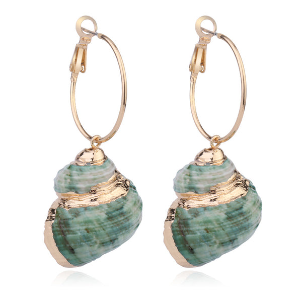 Emerald Snail Earrings