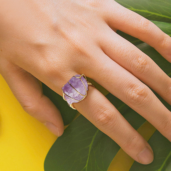 Adjustable Irregular Crystal Ring