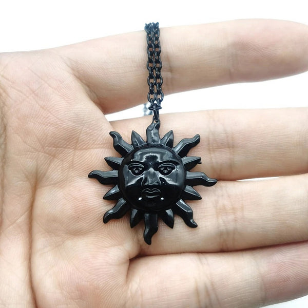 Black Sun and Moon Necklaces