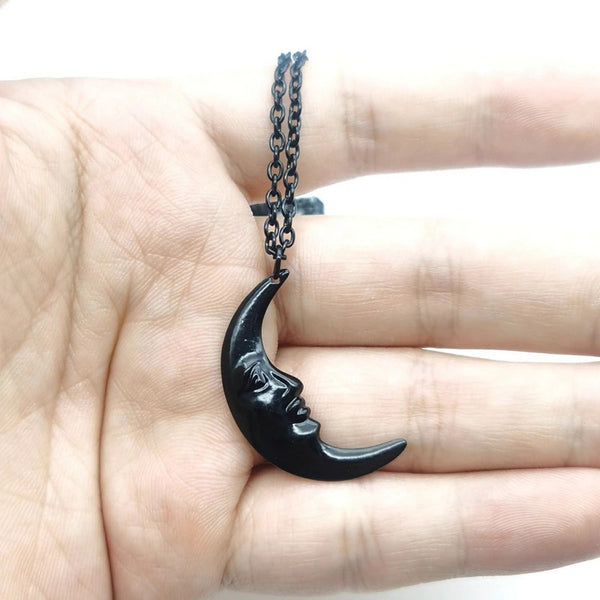 Black Sun and Moon Necklaces