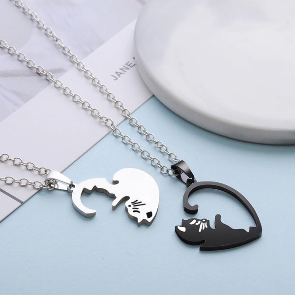 Cat Couple Necklace Set