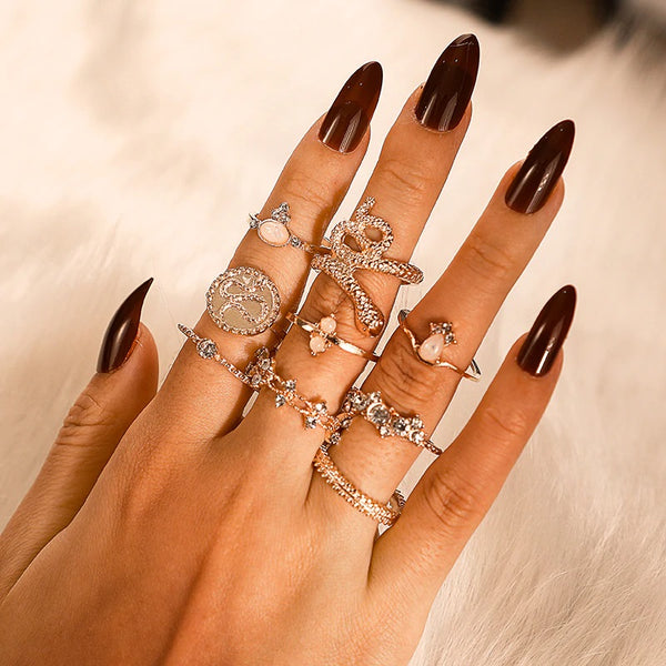Golden Snake Ring Set