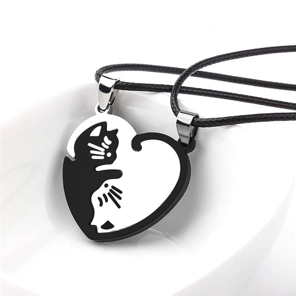 Cat Couple Necklace Set