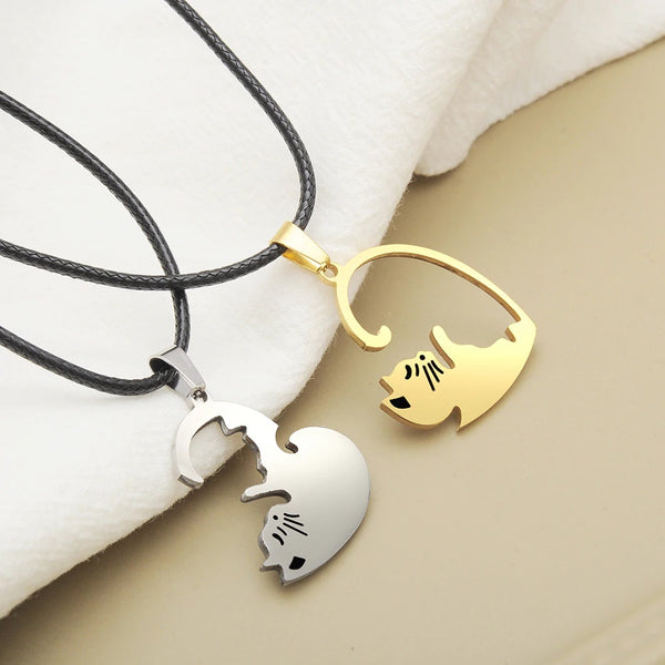 Cat Couple Necklace Set