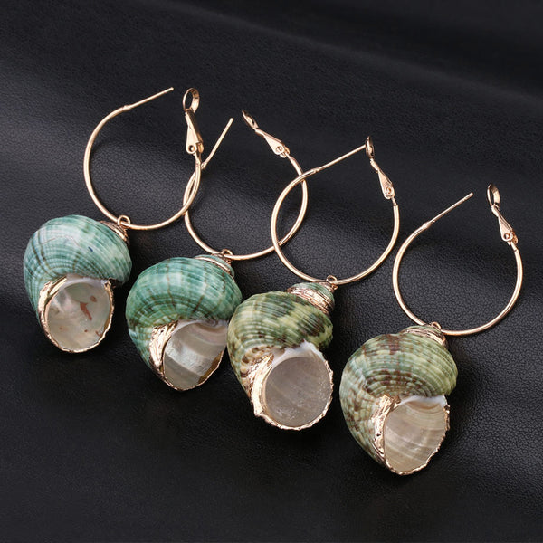 Emerald Snail Earrings