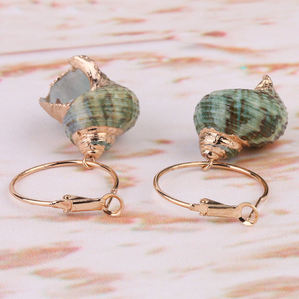 Emerald Snail Earrings