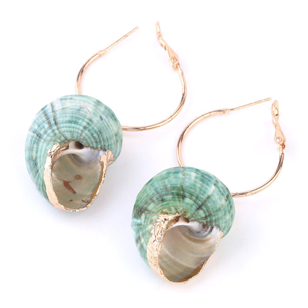 Emerald Snail Earrings