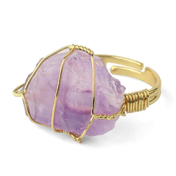 Adjustable Irregular Crystal Ring