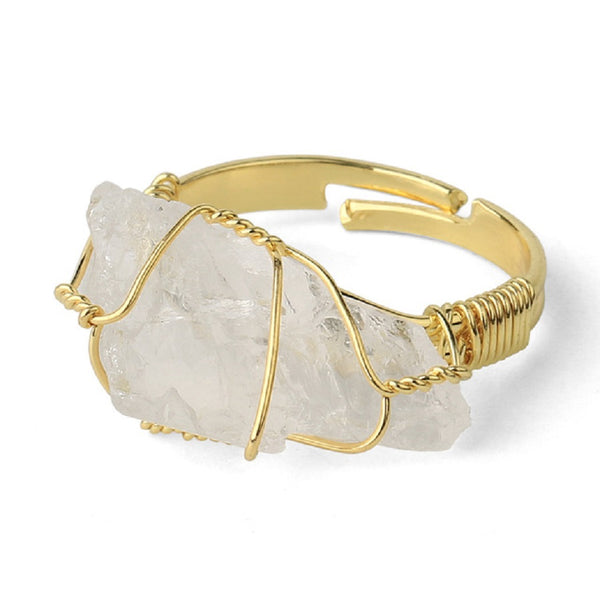Adjustable Irregular Crystal Ring