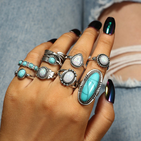 Turquoise Ring Set
