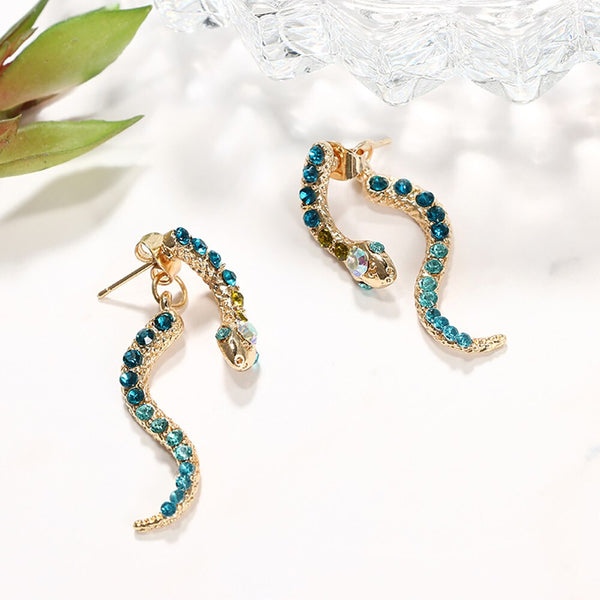 Emerald Snake Earrings