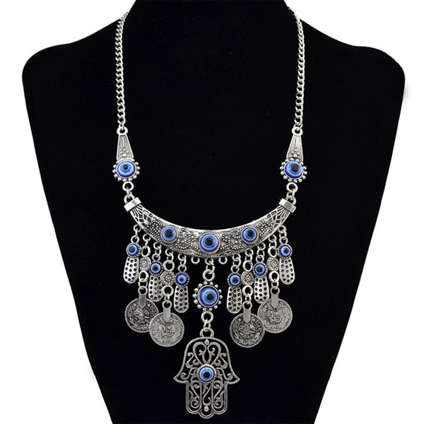 Hamsa Nazar Statement Necklace