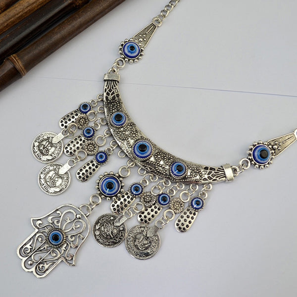 Hamsa Nazar Statement Necklace