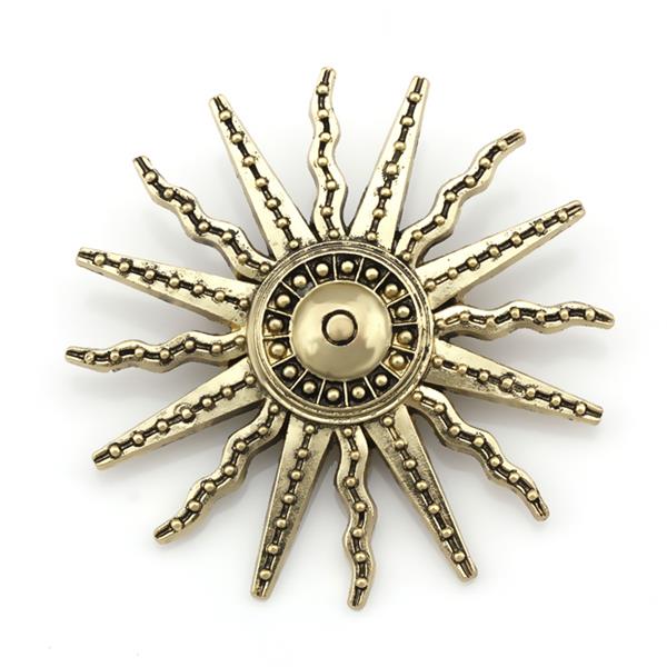 Antique Brass Sun Brooch