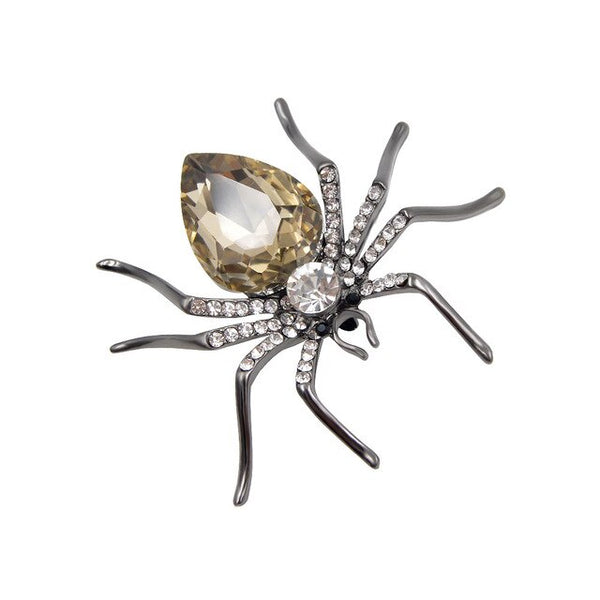Crystal Spider Brooch