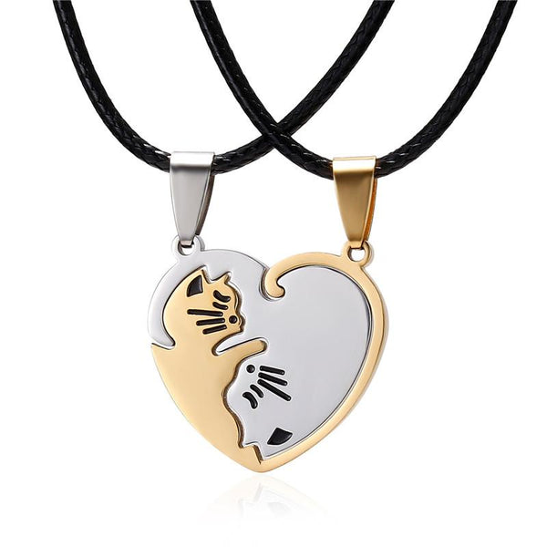 Cat Couple Necklace Set