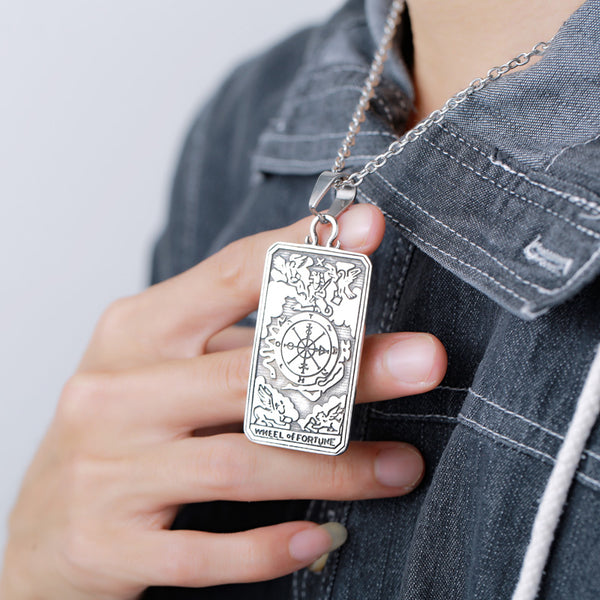 Wheel Of Fortune Tarot Card Necklace