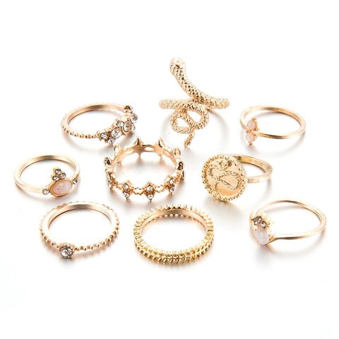 Golden Snake Ring Set