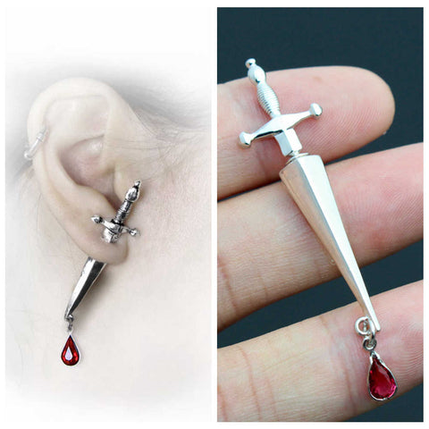 Sword of Revenge Earring (925 Sterling Silver)