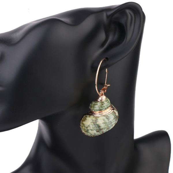 Emerald Snail Earrings