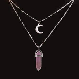 Moon and Crystal Choker Silver Edition