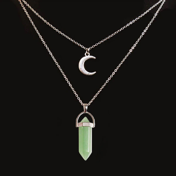 Moon and Crystal Choker Silver Edition