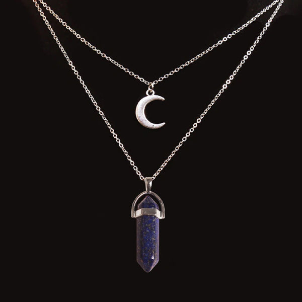 Moon and Crystal Choker Silver Edition