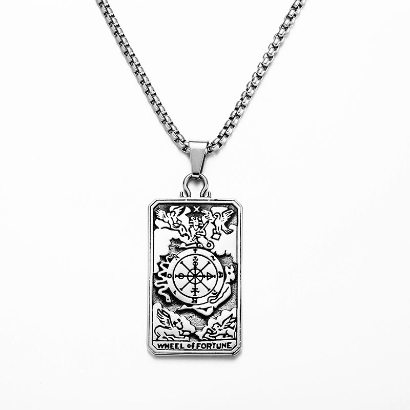 Wheel Of Fortune Tarot Card Necklace