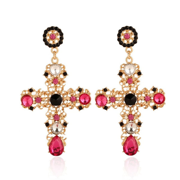 Baroque Cross Earrings