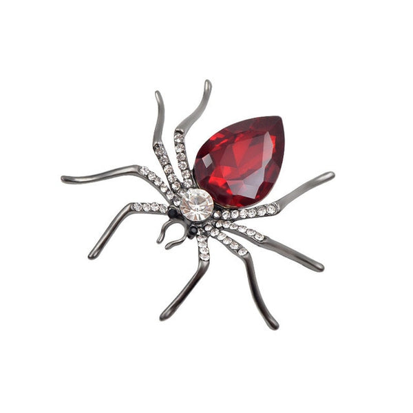 Crystal Spider Brooch