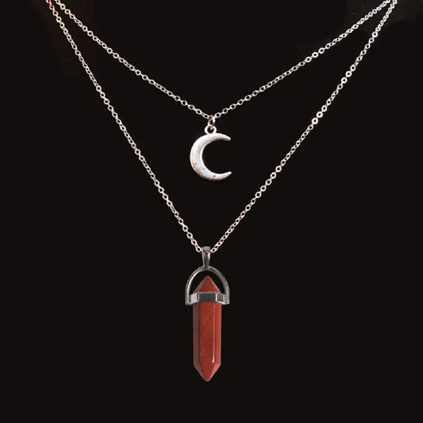 Moon and Crystal Choker Silver Edition