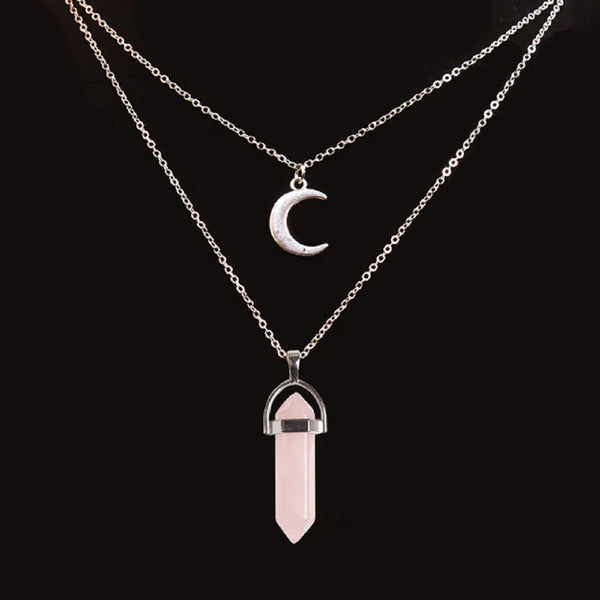 Moon and Crystal Choker Silver Edition